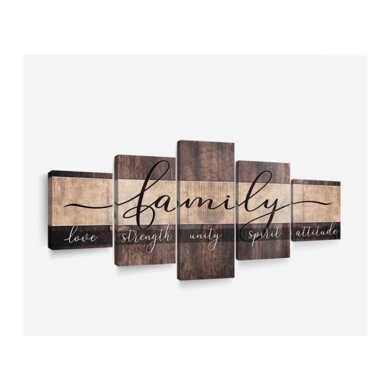 Family Qualities Typography Wall Art