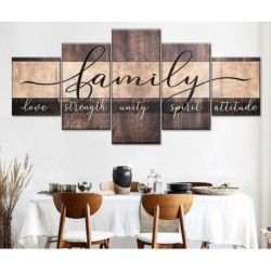 Family Qualities Typography Wall Art