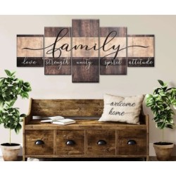 Family Qualities Typography Wall Art