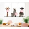 Bubble Gum Safari Animals Wall Art