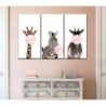 Bubble Gum Safari Animals Wall Art