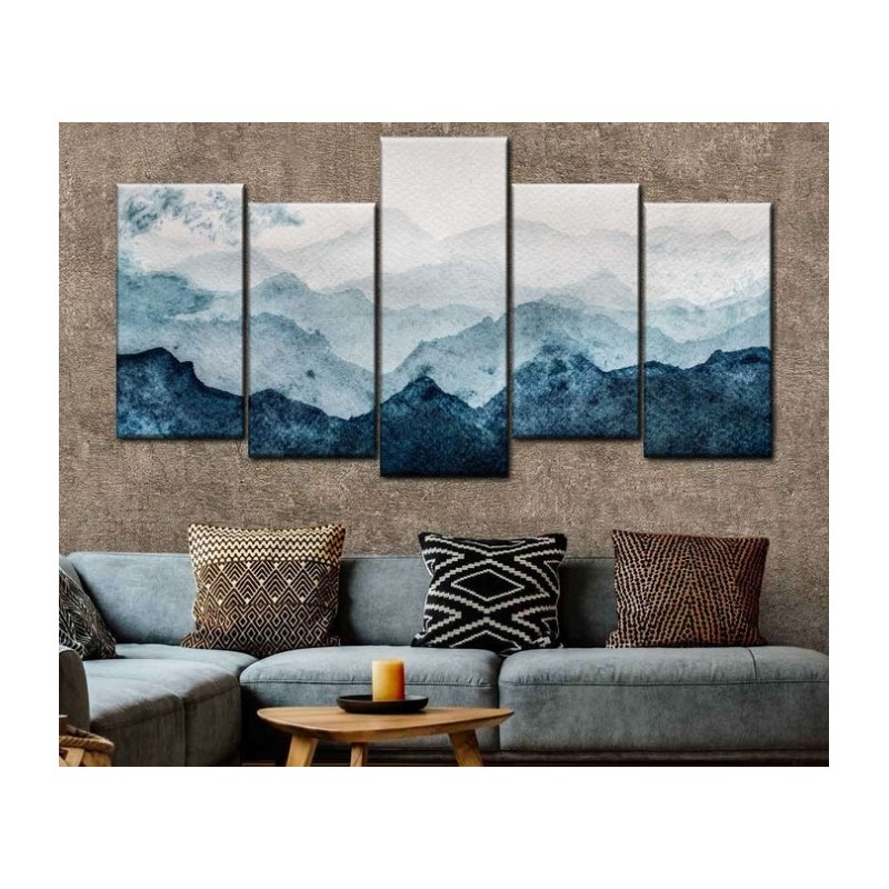 Japanese Mountain Landscape Abstract Wall Art