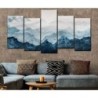 Japanese Mountain Landscape Abstract Wall Art