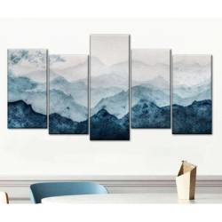 Japanese Mountain Landscape Abstract Wall Art