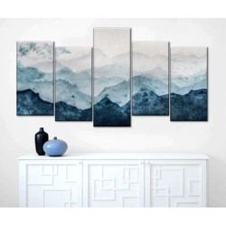 Japanese Mountain Landscape Abstract Wall Art