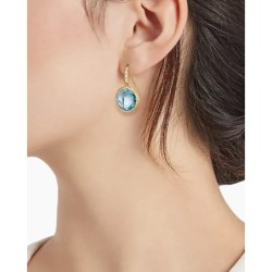 Jaipur Color 18K Yellow Gold, Blue Topaz Diamond Drop Earrings