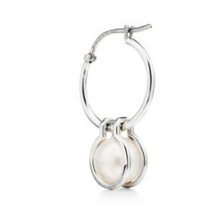 Pearl Hoop Earrings in Sterling Silver