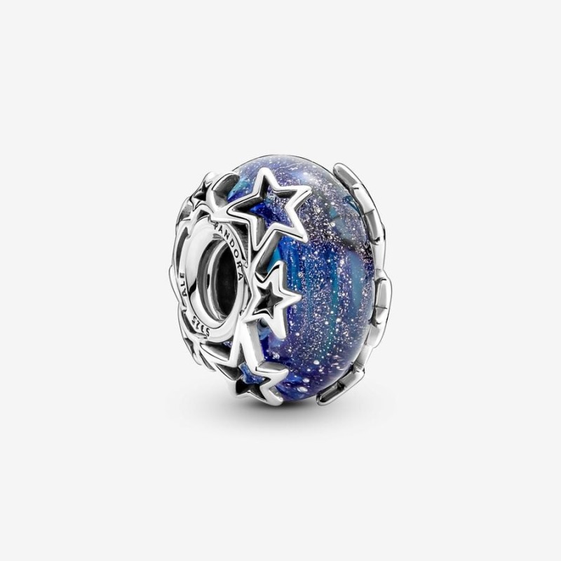 Galaxy Blue & Star Murano Charm,Pandora Moments