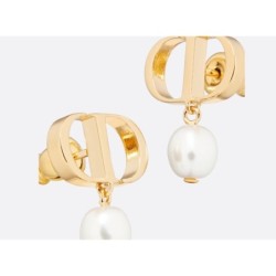 Petit CD Earrings
Gold-Finish Metal and White Resin Pearls