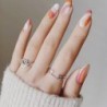 Sparkling Wishbone Heart Ring Set