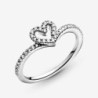 Sparkling Wishbone Heart Ring Set