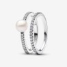 Treated Freshwater Cultured Pearl Ring Band Set