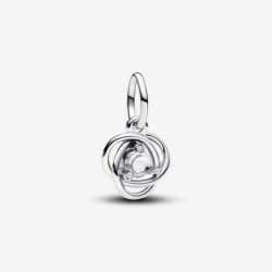 April Clear Eternity Circle Dangle Charm