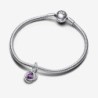 February Purple Eternity Circle Dangle Charm