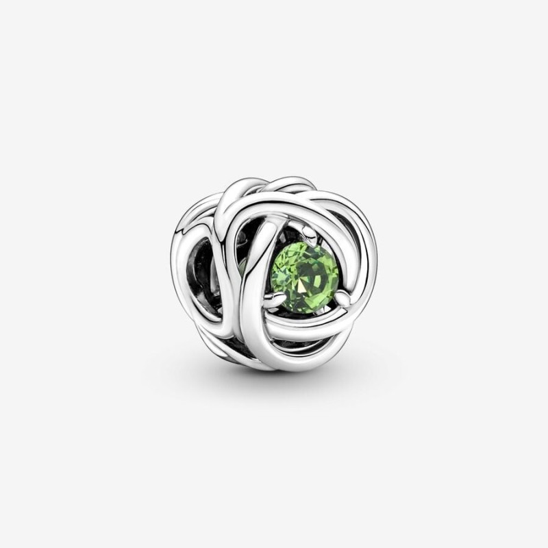 August Spring Green Eternity Circle Charm