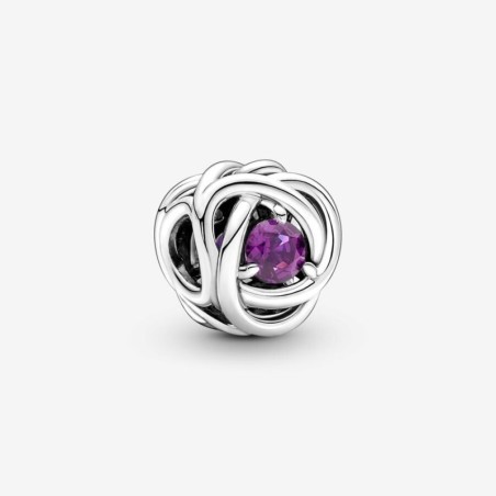 February Purple Eternity Circle Charm