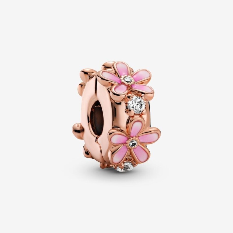 Pink Daisy Spacer Clip Charm