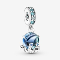 Murano Glass Cute Octopus Dangle Charm