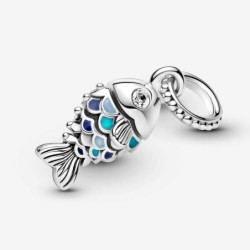 Blue Scaled Fish Dangle Charm