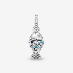 Blue Scaled Fish Dangle Charm