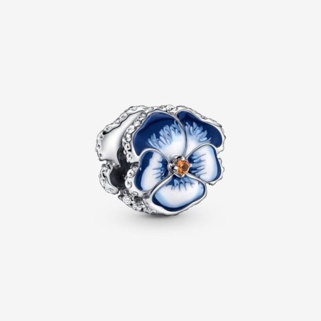 Blue Pansy Flower Charm