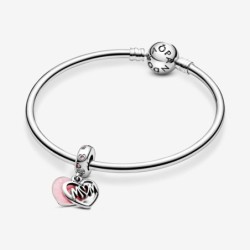 Mom Script Heart Dangle Charm