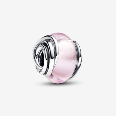 Encircled Pink Murano Glass Charm