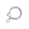 Heart Tag Toggle Bracelet in Silver