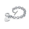 Heart Tag Toggle Bracelet in Silver