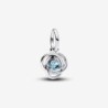 March Sea Aqua Blue Eternity Circle Dangle Charm