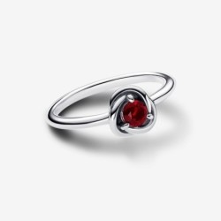 January Red Eternity Circle Ring