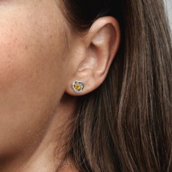 November Honey Eternity Circle Stud Earrings