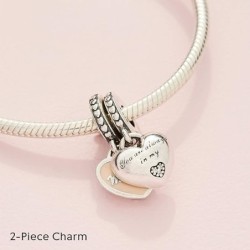 Pandora Jewelry Mother and Daughter Hearts Dangle Cubic Zirconia