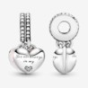 Pandora Jewelry Mother and Daughter Hearts Dangle Cubic Zirconia