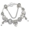 PANDORA S925 SILVER SNAKE CHAIN BRACELET WITH LOVE