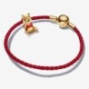 Winnie the Pooh Red and Gold Leather Bracelet Set