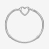 Pandora Moments Heart Closure Snake Chain Bracelet