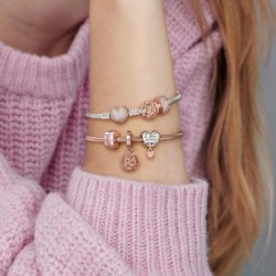 Pandora Moments Snake Chain Bracelet,Metal: Rose gold plated