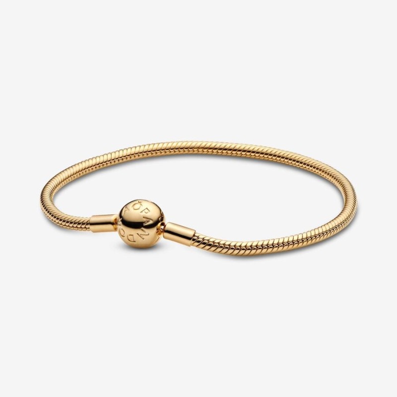 Pandora Moments Snake Chain Bracelet,Metal: Gold plated