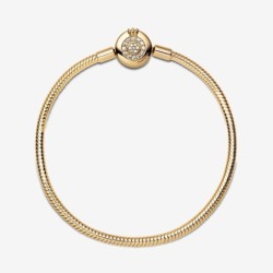 Pandora Moments Sparkling Crown O Snake Chain Bracelet,Gold plated