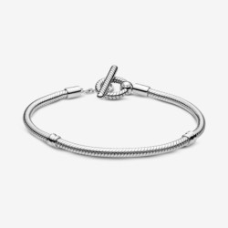 Pandora Moments T-Bar Snake Chain Bracelet