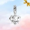 Winnie the Pooh  Piglet Double Dangle Charm Genuine 925 Sterling