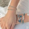 Pandora Moments Seashell Clasp Turquoise Braided Leather Bracelet