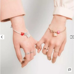 Pandora Moments Heart T-Bar Snake Chain Bracelet