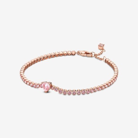 Sparkling Heart Tennis Bracelet