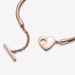 Pandora Moments Heart T-Bar Snake Chain Bracelet