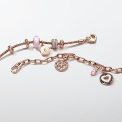 Pandora Moments Studded Chain Bracelet,Rose gold plated