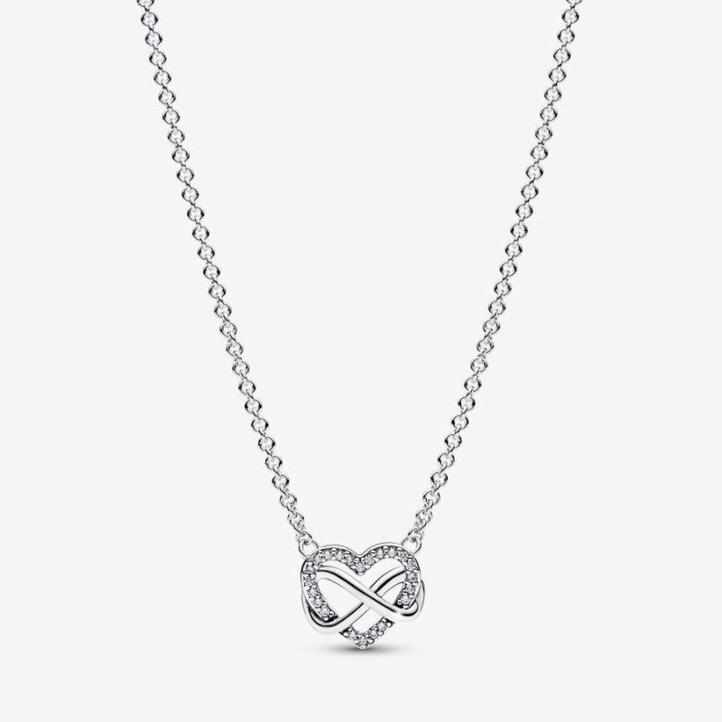 Sparkling Infinity Heart Collier Necklace