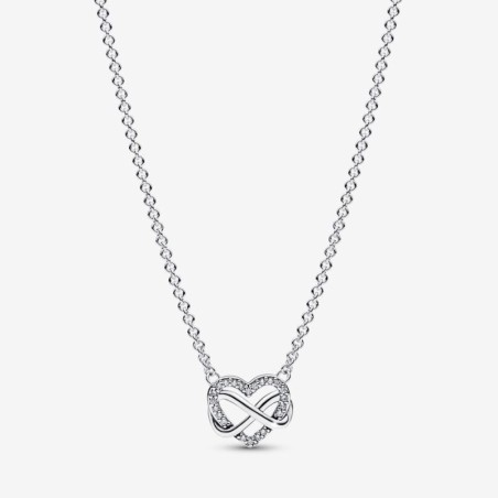 Sparkling Infinity Heart Collier Necklace