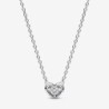 Radiant Heart & Floating Stone Pendant Collier Necklace